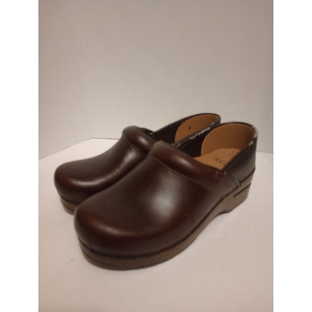 Dansko Professional Brown Snake Leather Slip-On Non-Slip Clogs Womens US 8.5